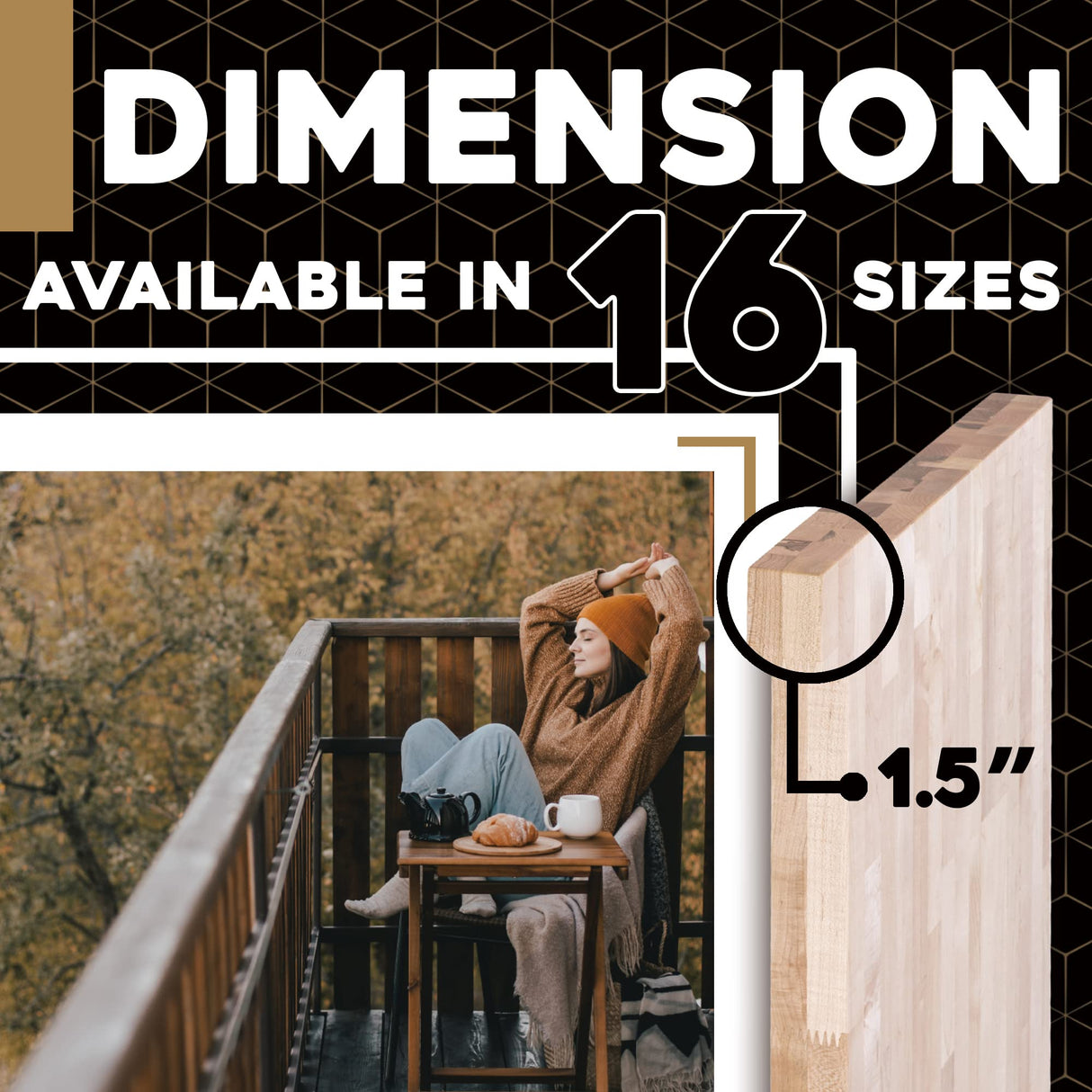 Multi-Purpose Butcher Block Workbench Top - 24 x 36 x 1.5 in. Natural Maple Slab for Versatile Home and Office Use DuraSteel