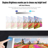 LitEnergy Portable A4 LED Copy Board Light Tracing Box, Silver Ultra-Thin Adjustable USB Power Artcraft LED Trace Light Pad for Tattoo Drawing, LitEnergy