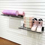 ATOOLA Slatwall Shelves 24 Inch, Heavy Duty Slatwall Accessories, Slat Wall Wire Shelf, Gargage Storage Slatboard Shelves (2 Pack) ATOOLA