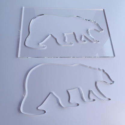 Grizzly Bear Router Template, Clear Acrylic Template, Woodworking Router Template