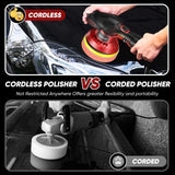 Avhrit Cordless Car Buffer Polisher kit w/ 2x2000mAh 12V Batteries, 6 Inch Car buffer Waxer Kit w/ 6 Variable Speed & Extra 26 PCS Attachments, Avhrit