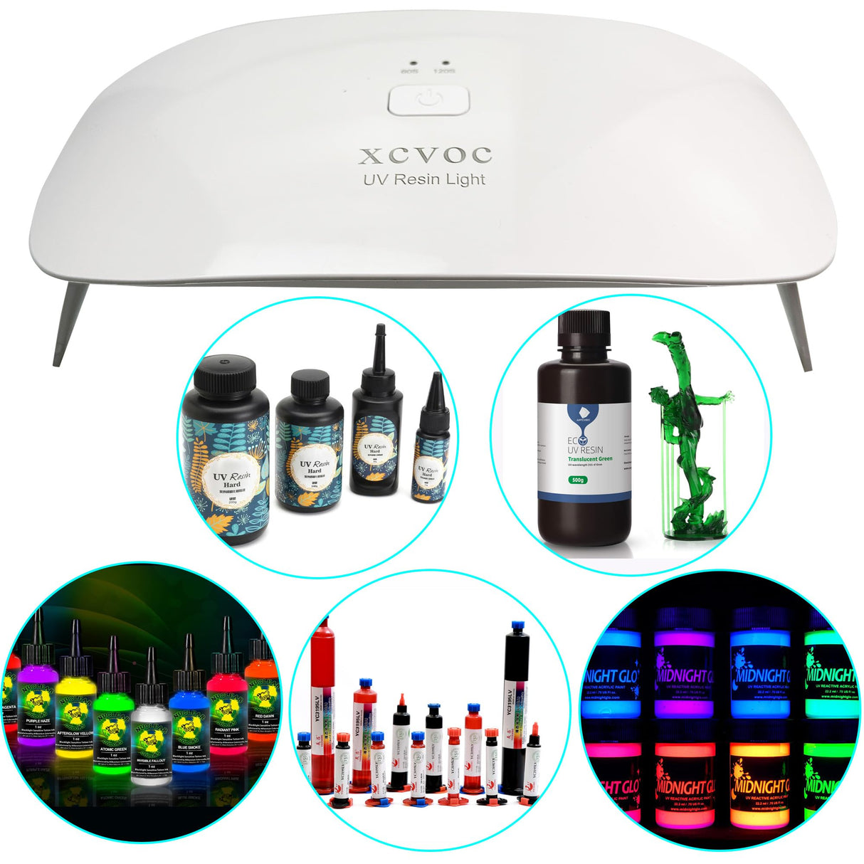 Large UV Light for Resin Curing Lamp,Teeth Gems,Screen Printing,UV Glue,Glass Windshield Repair,3D Printer UV Resin Fast Curing Lamp xcvoc