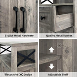 Befrases Farmhouse Storage Cabinet with Drawers and Shelf, Freestanding Kitchen Pantry Storage Cabinet, Floor Storage Cabinet Hutch Cupboard for Befrases