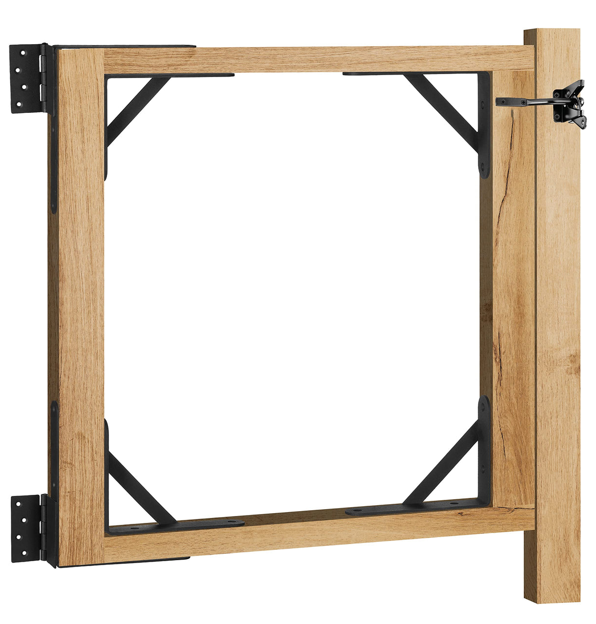 Anti Sag Gate Kit and Gate Latch - Gate Corner Bracket with Gate Hinges Heavy Duty for Wooden Fences-No Sag Gate Corner Brace Bracket for Doors, TANIVO