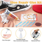 Shoe Glue Sole Repair Adhesive, Evatage Waterproof Shoe Repair Glue Kit with Shoe Fix Glue for Sneakers Boots Leather Handbags Fix Soles Heels Repair Evatage