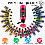 52 PCS Acrylic Paint Set with 12 Brushes, 2 Knives and Palette, 36 Colors (2oz/60ml) Art Craft Paints Gifts for Adults Kids Artists Beginners, Art VigorFun