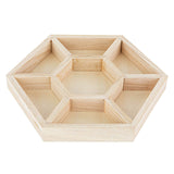 Hammont Hexagon Sectional Wooden Trays - 3 Pack - 8.5”x8.5”x1” - Eco Friendly Decorative Wooden Tray for Dry Fruits & Candies | Organic Wooden Tray Hammont