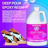 Deep Pour Epoxy Resin, 1.5 Gallon 2 to 4 Inch Depth Epoxy Resin Kit Crystal Clear Bubble Free High Gloss Self Leveling for River Table Top, Bar Top, Toykung