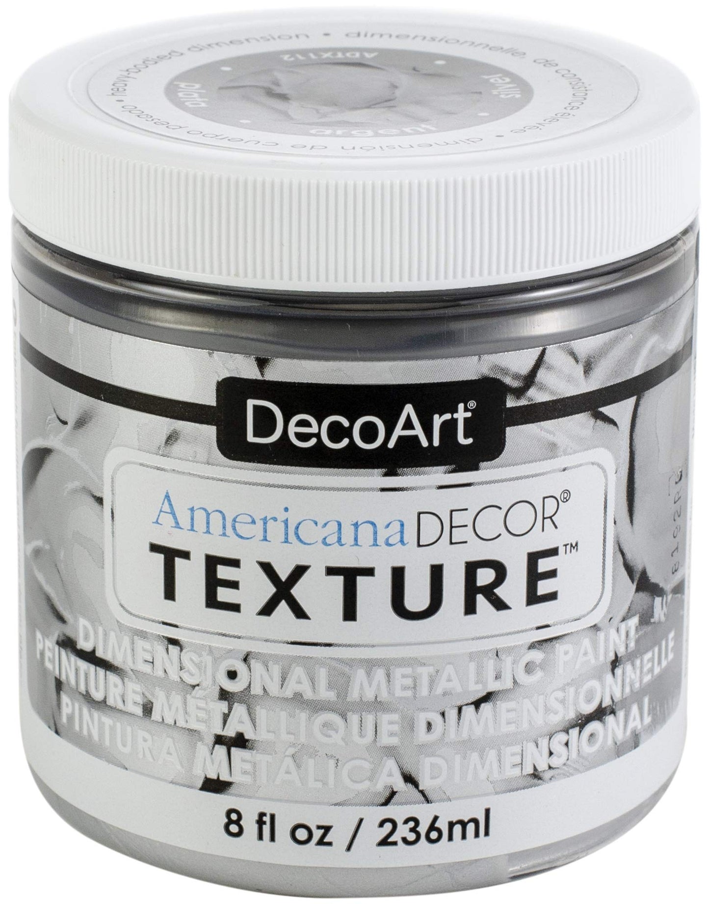 Decoart Texture Metallics 8oz Silver - WoodArtSupply