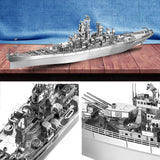 Piececool 3D Puzzles for Adults, USS Missouri Battleship Metal Model Kits, DIY 3D Metal Puzzle for Teenagers Students Stress Relief, Aircraft Carrier Piececool