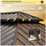 YOLENY 10' x 12' Hardtop Gazebo, Metal Gazebo with Aluminum Frame, Double Galvanized Steel Roof, Curtains and Netting Included, Pergolas for Patios, YOLENY