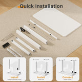 JOY worker Small Electric Standing Desk, 35" x 20" Whole Piece Height Adjustable Desk with Memory Controller, White Sit to Stand Desk Workstation for JOY worker