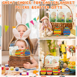 Foilswirl 30 Sets Wooden Easter Ornaments to Paint 5" DIY Unfinished Easter Egg Wood Cutouts with Grass Raffia Paper Shreds and Acrylic Paints with Foilswirl