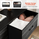 Nicehill Black Dresser for Bedroom with 5 Drawers, Kids Dresser Wood Grain Print, Dressers & Chests of Drawers for Closet, Clothes, Nursery, Bedroom Nicehill