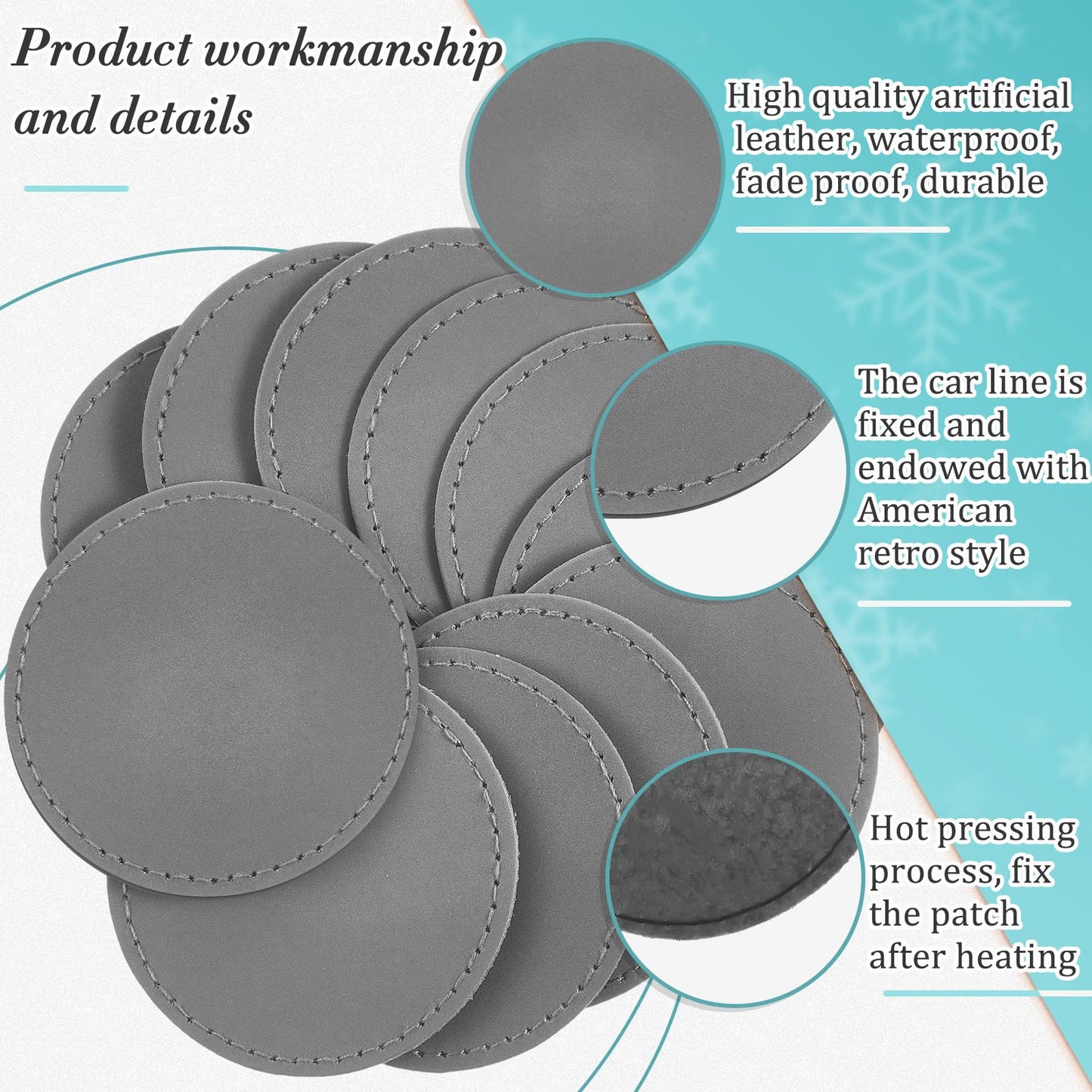 30 Pcs Blank Leather Hat Patches with Adhesive Round Laserable Leatherette Patch Brown Faux Leather Patches Glowforge Laser Supplies for Hats,