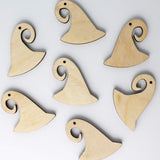 ALL SIZES BULK (12pc to 100pc) Unfinished Wood Wooden Laser Cutout Halloween Witch Hat Witches Dangle Earring Jewelry Blanks Shape Charms Crafts Made Texan Wood Crafts
