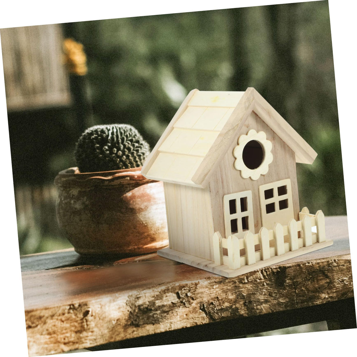 Toddmomy House Bird Nest Unfinished Wood Birdhouse Kits Unpainted Bird Houses Wooden Bird House Bird Houses for Outdoor Delicate Bird House Unpainted Toddmomy