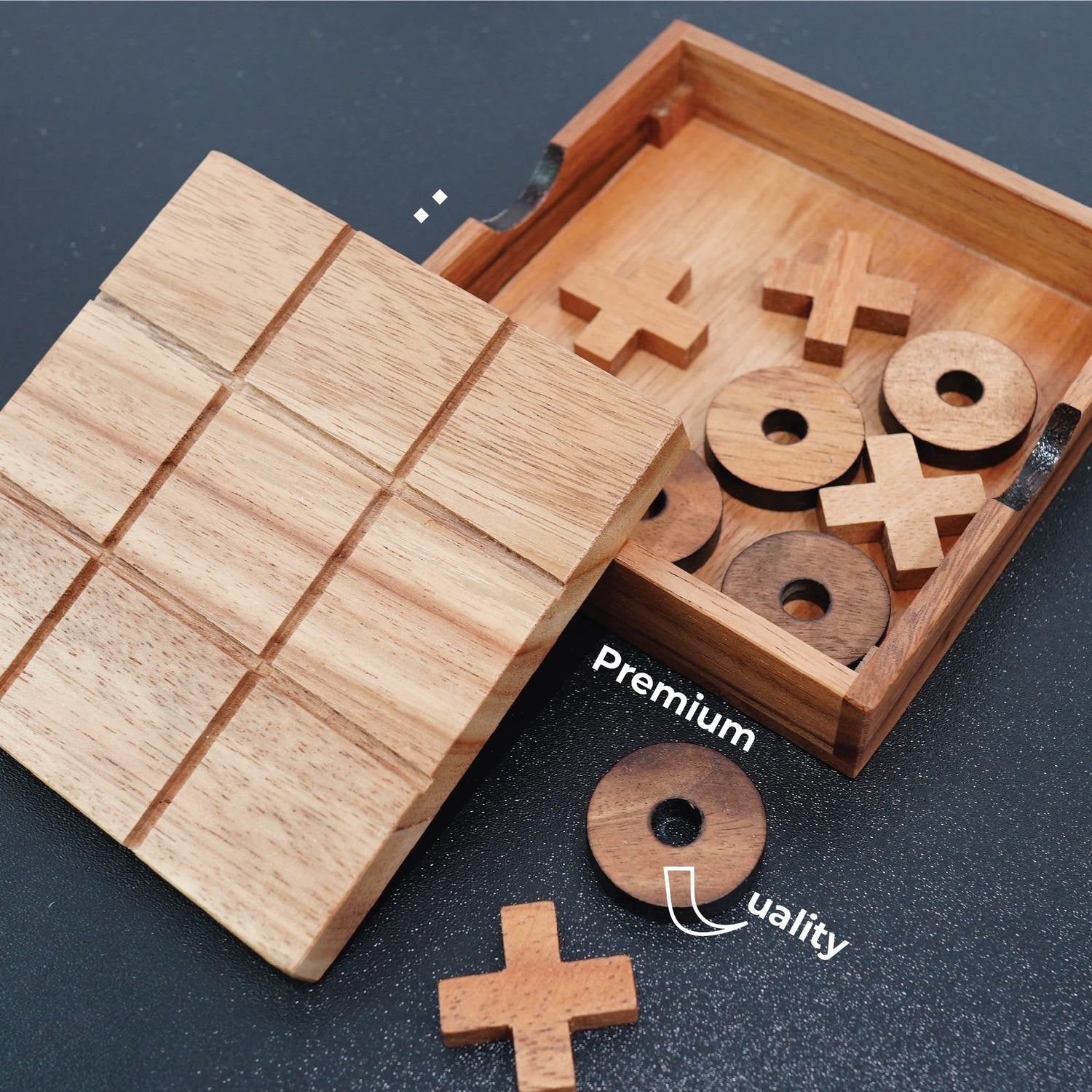 BSIRI Wooden Tic Tac Toe-Coffee Table Decor, Brain Teaser Puzzles for Adults, Unique Gifts for Kids, Classic Board Games for Adults and Family BSIRI