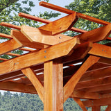 U-MAX Wood Pergola 12'x10' Cedar Wood Gazebo with Durability, Stability, Structure, Snow and Wind Supported,Mirador Outdoor Pergola for Patio Deck U-MAX