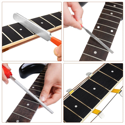 Meideal Guitar Fret Repairing Maintenance Luthier Tool Kit with Fret Puller, Fret Hammer, Fret Files, Fret Leveler, Fret Rocker, Fret Eraser, Guitar - WoodArtSupply