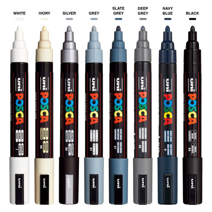 Posca Markers Color Tones Set, Acrylic Paint Pens with Reversible Tips for Coloring and Drawing on Any Surface, Non-Toxic Formula, Posca Markers Mono