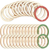 NBEADS 100 Pcs 1.96"/5cm Unfinished Wood Pieces Rings Shape, Circle Ornaments, Blank Wooden Slices for Christmas Painting, Pyrography, Home Decor NBEADS