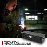 confote 39 Inch Heavy Duty Aluminum Stripes Plated Tool Box Pick Up Truck Bed RV Trailer Toolbox Waterproof Square Storage Organizer with Side confote