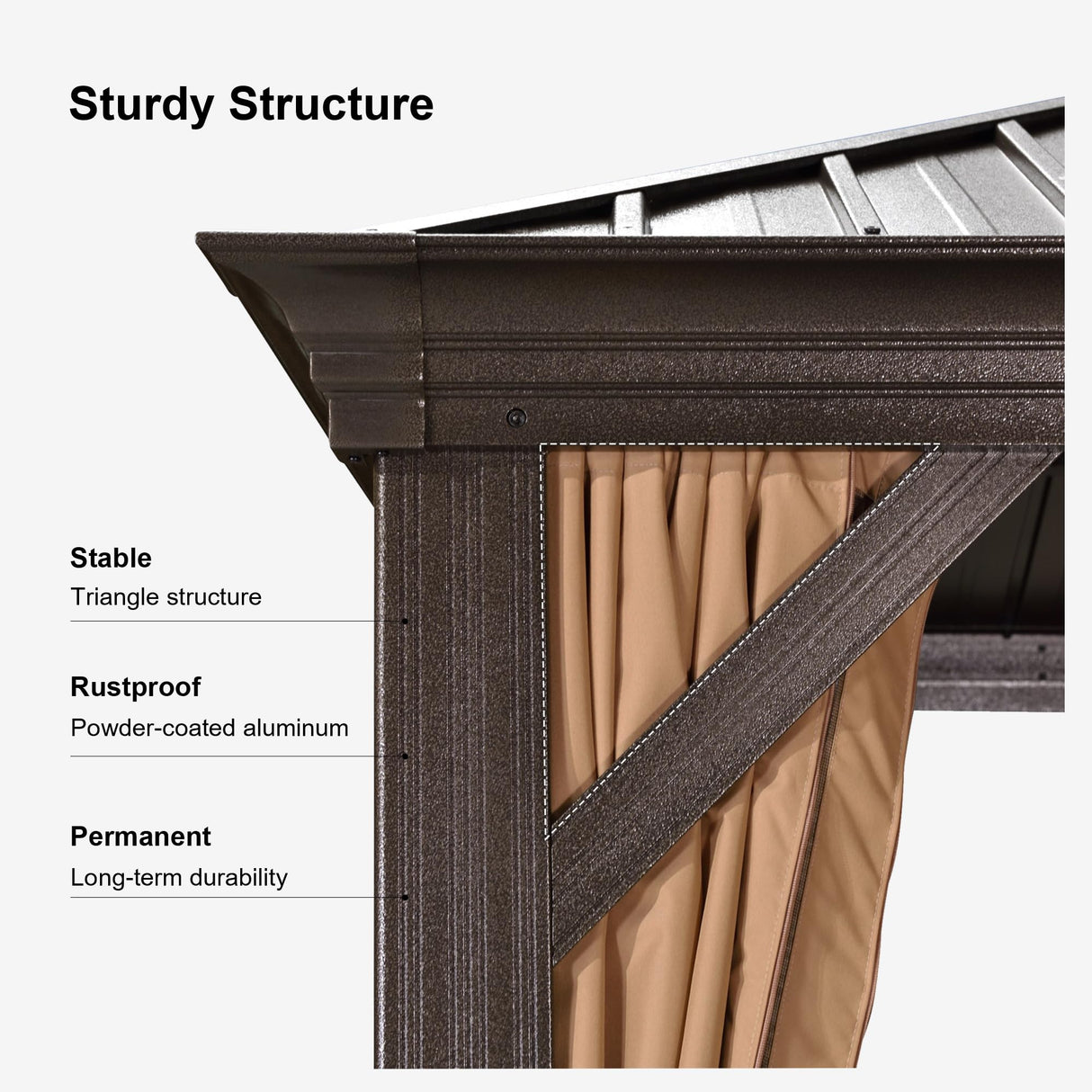 PURPLE LEAF Hardtop Gazebo 12' X 20' Outdoor Galvanized Steel Roof Backyard Canopy with Netting and Curtains Deck Garden Outside Heavy Duty Hot Tub PURPLE LEAF