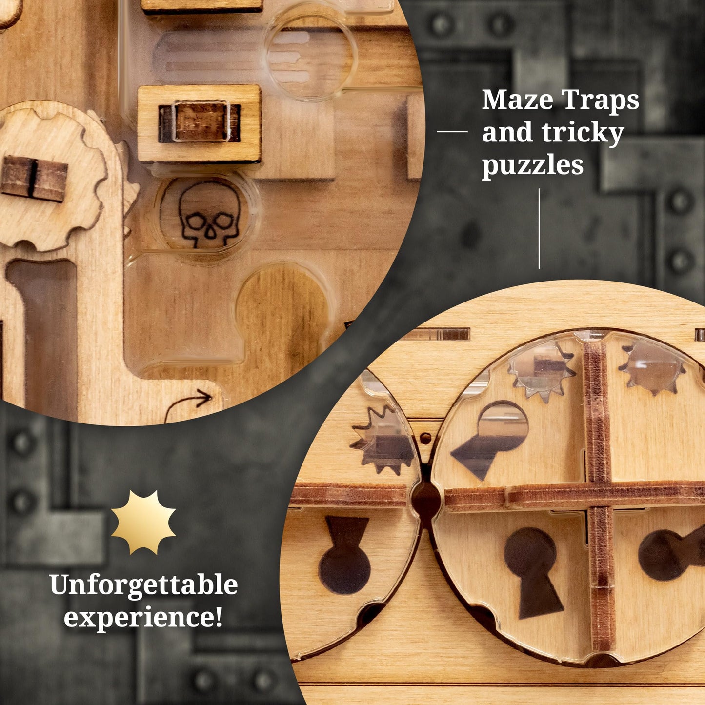 iDventure A-Maze-ing Safe - Marble Run Money Puzzle Box - Tricky Gift Packaging - 3D Puzzle for Adults - Escape Room Game - Brain Teaser - Birthday - WoodArtSupply