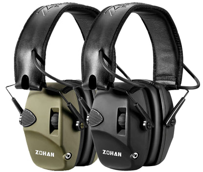 ZOHAN EM054 Electronic Shooting Ear Protection with 4X Sound Amplification 2 Pack,Slim Active Noise Reduction Earmuffs for Gun Range - WoodArtSupply