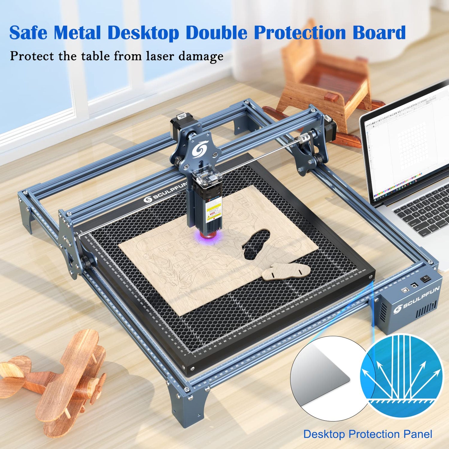 SCULPFUN Honeycomb Working Table 400x400x22mm, Honeycomb Laser Bed for CO2 or Diode Laser Engraver and Cutting Machine, Laser Engraver Accessories, SCULPFUN