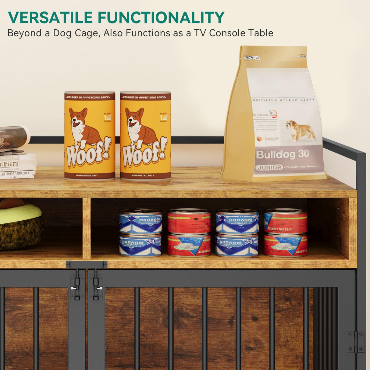 YITAHOME Large Dog Crate, 41" Heavy Duty Dog Kennel with 2 Drawers End Table, Wooden Dog Cage Indoor Dog House Pet Crate Table with Double Doors for YITAHOME