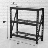 WORKPRO 3-Tier Garage Shelving Unit, Heavy Duty 5400 LBS Load Capacity, Metal Storage Rack, 50”W x 18”D x 47”H Height Adjustable, Industrial Shelving WORKPRO