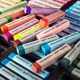 COLOUR BLOCK 100pc Wooden Case Soft Pastel Art Set for Beginners and Experienced Artists I Colors Square Chalk Pastels Art Supplies for Drawing, COLOUR BLOCK
