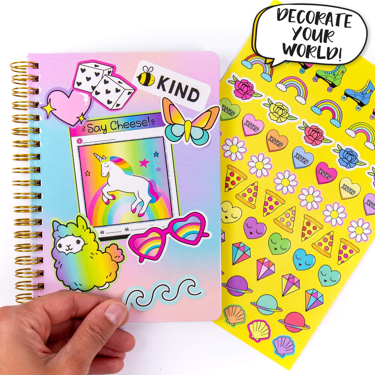 Just My Style 1500+ Stickers, Kawaii Y2K Sticker Book with Positivity Quotes, Sweet Treats, Unicorns, Fun Craft Stickers, for Girls Kids Teens Adults - WoodArtSupply