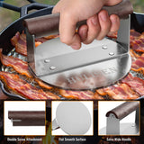 HULISEN Stainless Steel Burger Press, Heavy Weight Smashed Burger Press, Grill Press with Heat Resistant Wood Handle, 6 Inch Burger Smasher, BBQ HULISEN