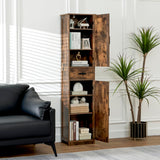 WEENFON Tall Bathroom Cabinet with 6 Shelves, Narrow Cabinet with 2 Doors & 1 Drawer, Freestanding Storage Cabinet, for Bathroom, Living Room, WEENFON