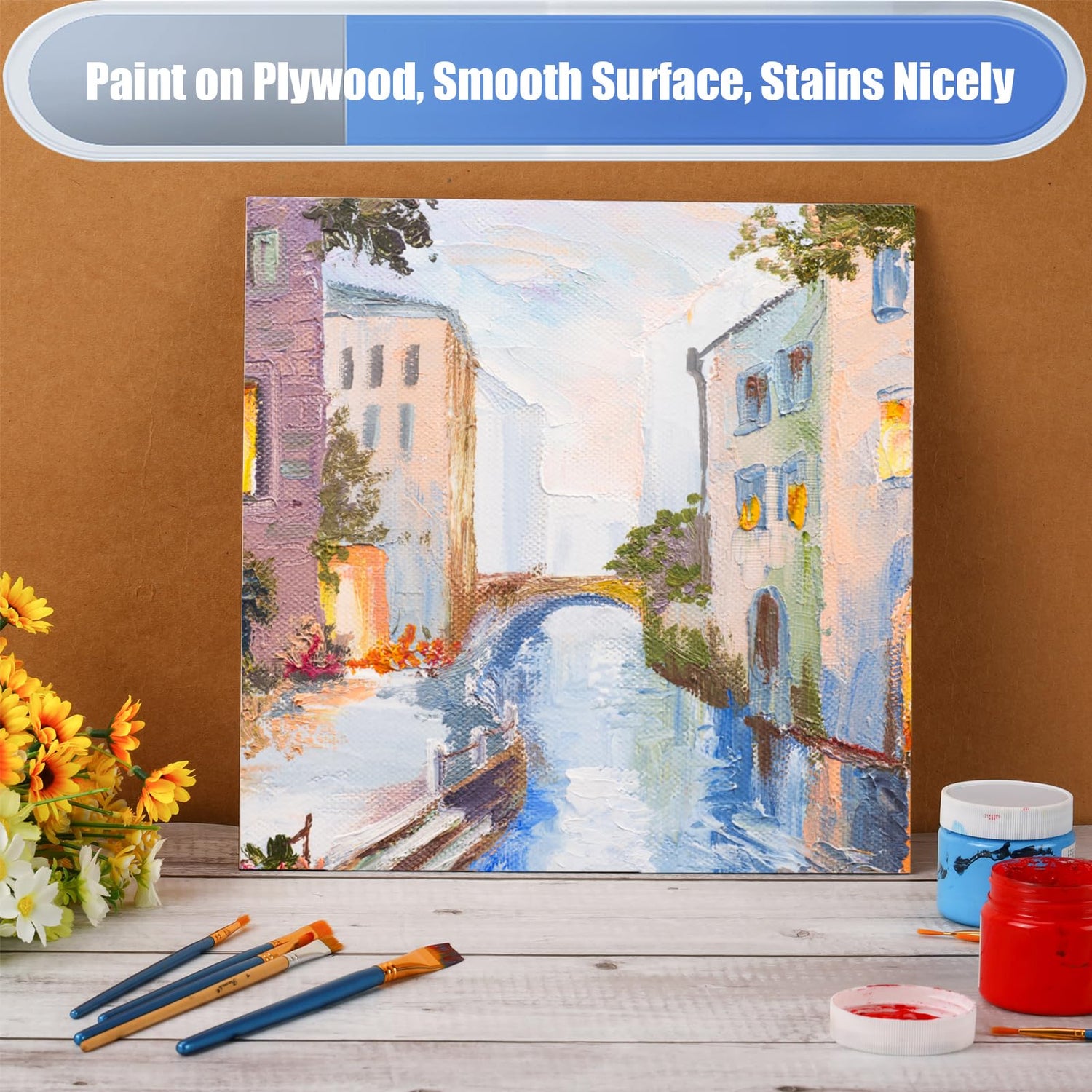 16 Pack Basswood Plywood Sheets 12 x 12 x 1/5 Inch-5 mm Thick Basswood Plywood Board Wood Squares Sheets Natural Unfinished Wood for Crafts, AWIZOM