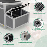 COZIWOW Durable Assembled Wooden 59" L Outdoor Large Chicken Coop with Two Nesting Boxes, Comfortable Hen House, Indoor Weatherproof Rabbit Hutch COZIWOW