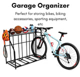 BIRDROCK HOME Garage Bike Storage & Stand | Holds 4 bicycles | Garage Organizer & Sports Storage Station | Black BIRDROCK HOME