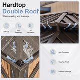 Aoxun 12' X 20' Permanent Hardtop Gazebo Aluminum Gazebo with Galvanized Steel Double Roof for Patio Lawn and Garden, Curtains and Netting Included, Aoxun