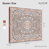 Queen Wood Headboard Rustic | Carved Full Headboard Only | Wooden Headboard Full Size Bed | Wall Mount Headboard Queen | Full Bed Headboard Panels KultureDeco