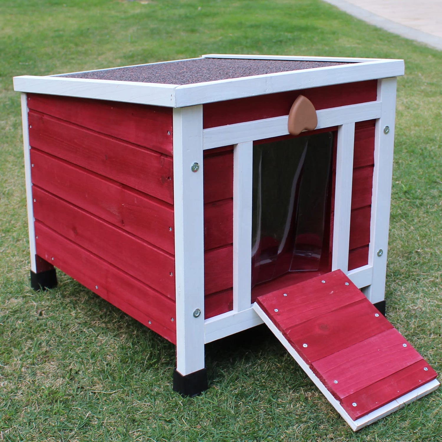 Rockever Outdoor Cat House,Outdoor cat Houses for Feral Cats Weatherproof Rabbit Hutch Small, Wooden Small Pet House and Habitats Rockever