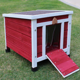 Rockever Outdoor Cat House,Outdoor cat Houses for Feral Cats Weatherproof Rabbit Hutch Small, Wooden Small Pet House and Habitats Rockever