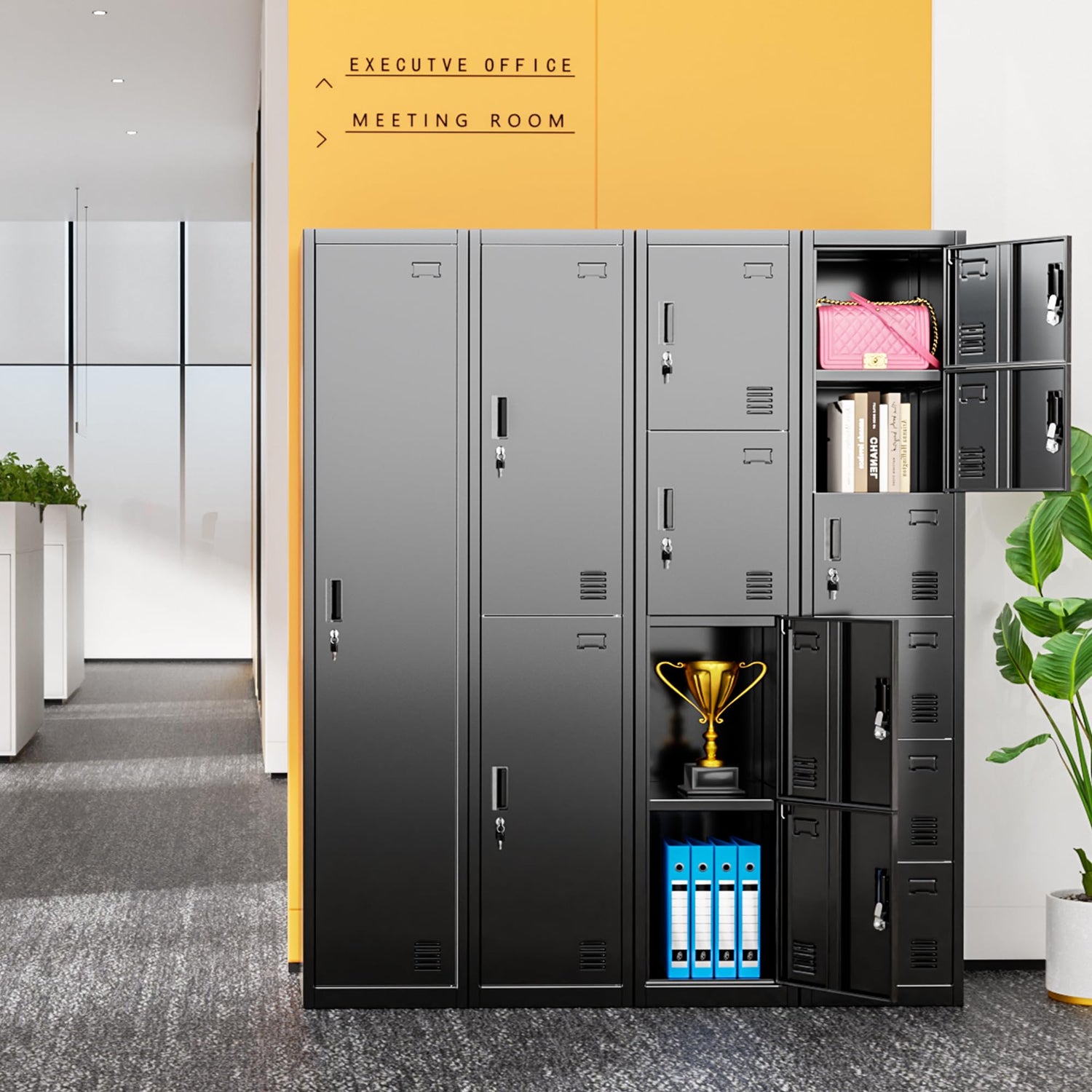 INTERGREAT Metal Locker for Office Storage Locker Employees Locker for School Gym Lockers Corridor Locker 6 Tier 6 Door INTERGREAT
