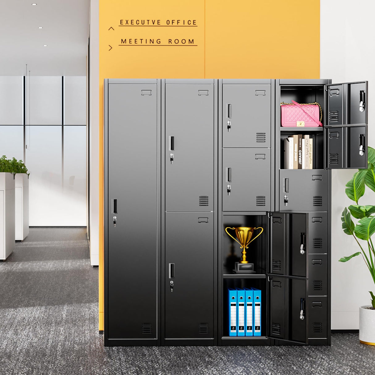 INTERGREAT Metal Locker for Office Storage Locker Employees Locker for School Gym Lockers Corridor Locker 6 Tier 6 Door INTERGREAT