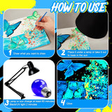 Fulmoon 6 Set Glow in The Dark Paint with Paint Brushes Black Light Neon Face Body Paint UV Acrylic Paint Set for Kids Halloween Christmas Painting Fulmoon