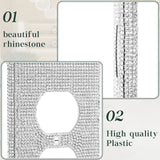 Kathfly 10 Pcs Silver Shiny Wall Plate Rhinestones Outlet Covers Decorative Bling Socket Covers for Outlets Glitter Wall Socket Cover for Room Home Kathfly
