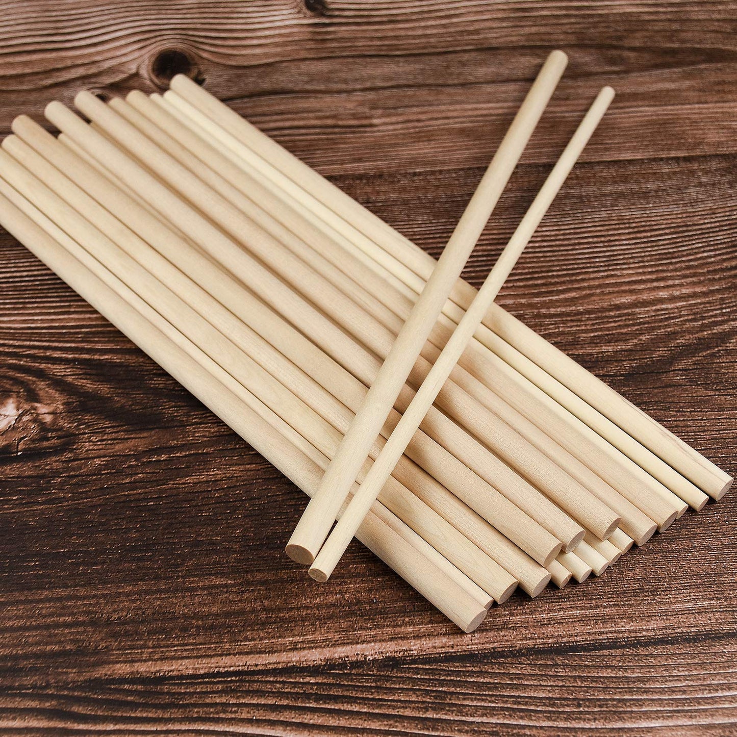 20 Pcs Wooden Dowel Rods for Craft, Unfinished Natural Wood Craft Dowel Sticks 1/4 Inch / 2/5 Inch x 12 Inch