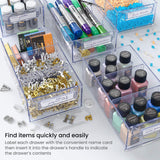 Arteza 16 Drawer Storage Cabinet, 17.7 x 8.2 x 10.9 inches, White, Plastic Drawers with Stoppers, Multi Compartment Organizer for Makeup and Art ARTEZA